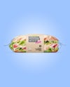 Clear Plastic Flow-Pack with Sandwich in Kraft Paper Sleeve Mockup