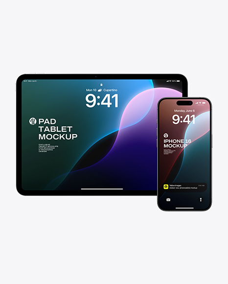 Apple iPhone with iPad Mockup - Device mockups