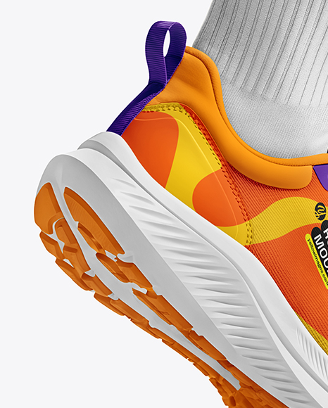 Running Shoe on Women's Leg Mockup