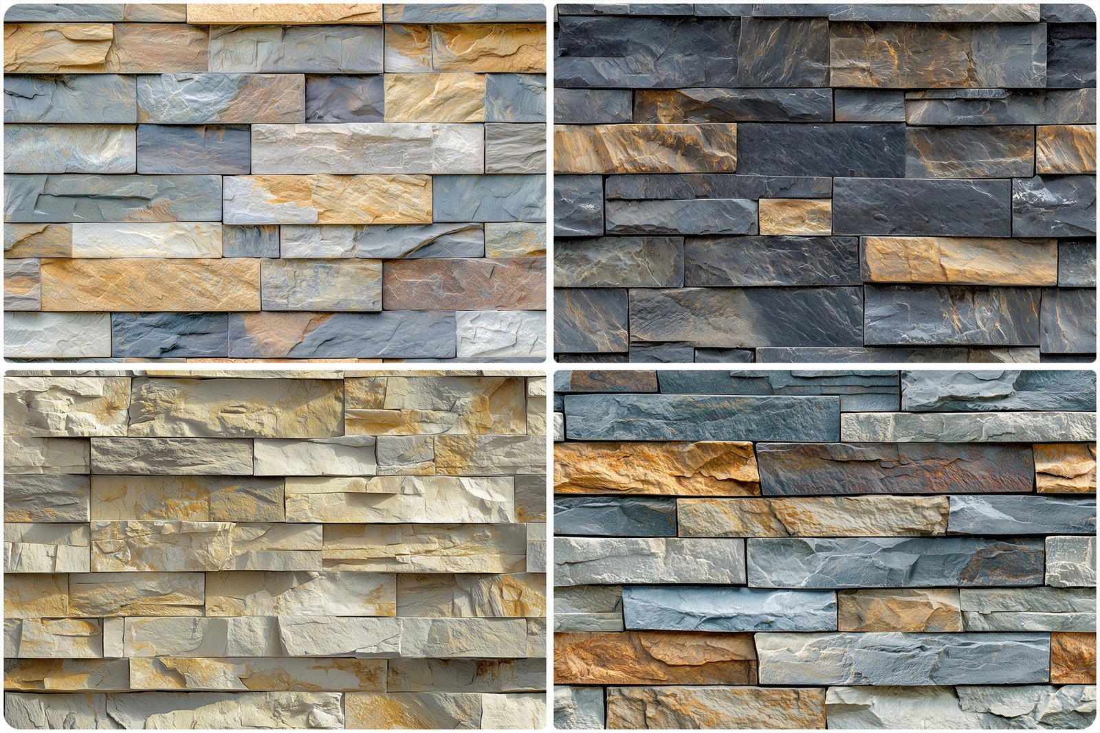 30 Stacked Stone Cladding Texture Backgrounds