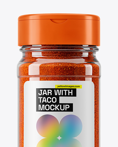 Glass Jar with Taco Seasoning Mockup