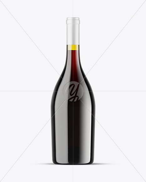 Antique Green Glass Red Wine Bottle Mockup