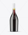 Antique Green Glass Red Wine Bottle Mockup