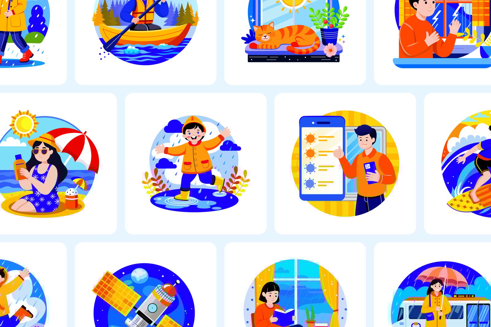 Winter and Seasons Illustrations Set