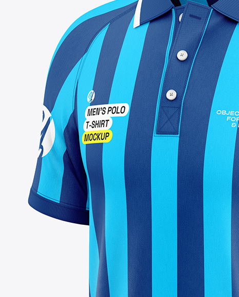Men's Raglan Polo Shirt Mockup - Half Side View