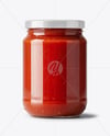 Glass Jar with Tomato Paste Mockup