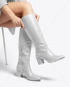Pair of High-Knee Boots on Women's Legs Mockup