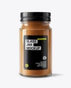 Clear Glass Jar with Cinnamon Powder Mockup