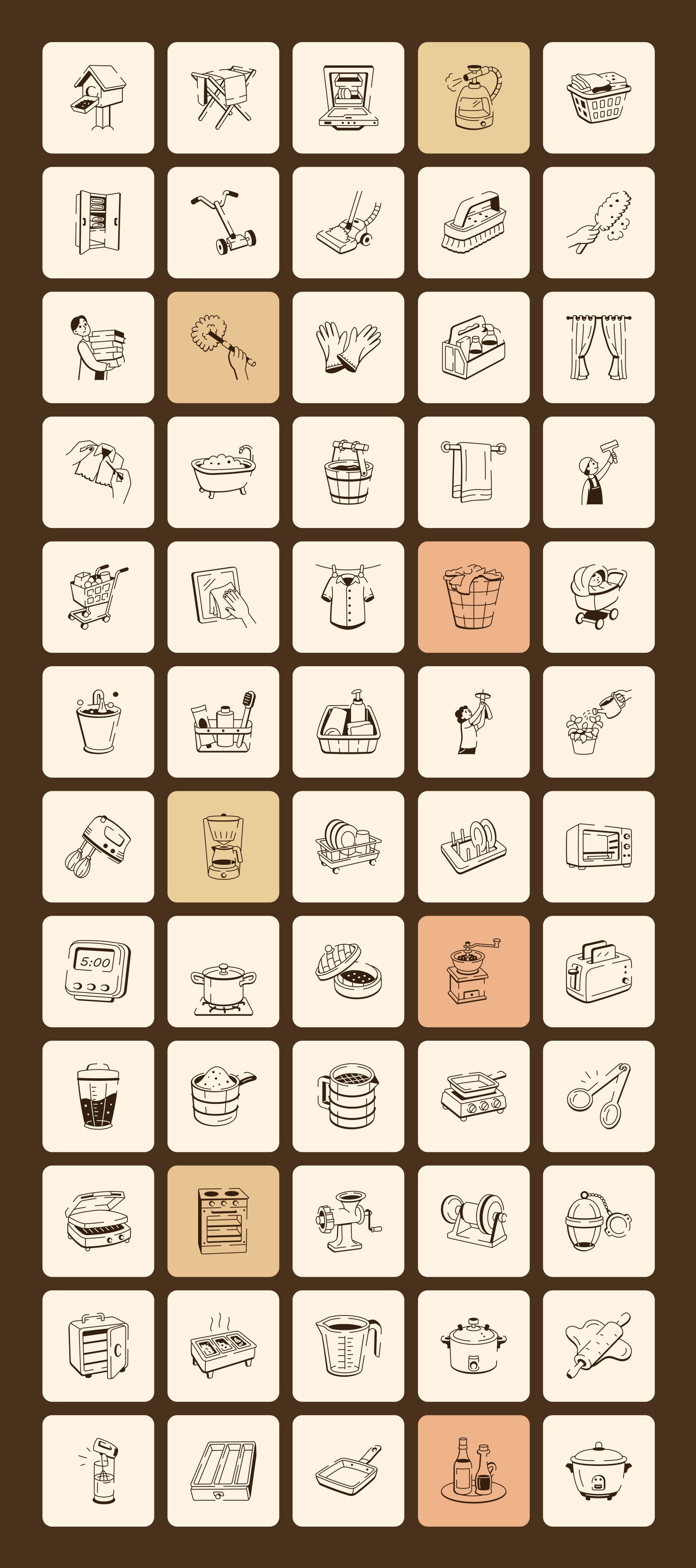 Home and Lifestyle Doodle Icons