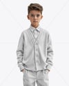 Young Boy Wearing Cardigan and Shirt Mockup
