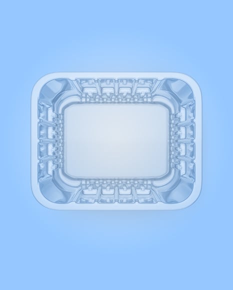 Clear Plastic Food Container in Paper Sleeve Mockup