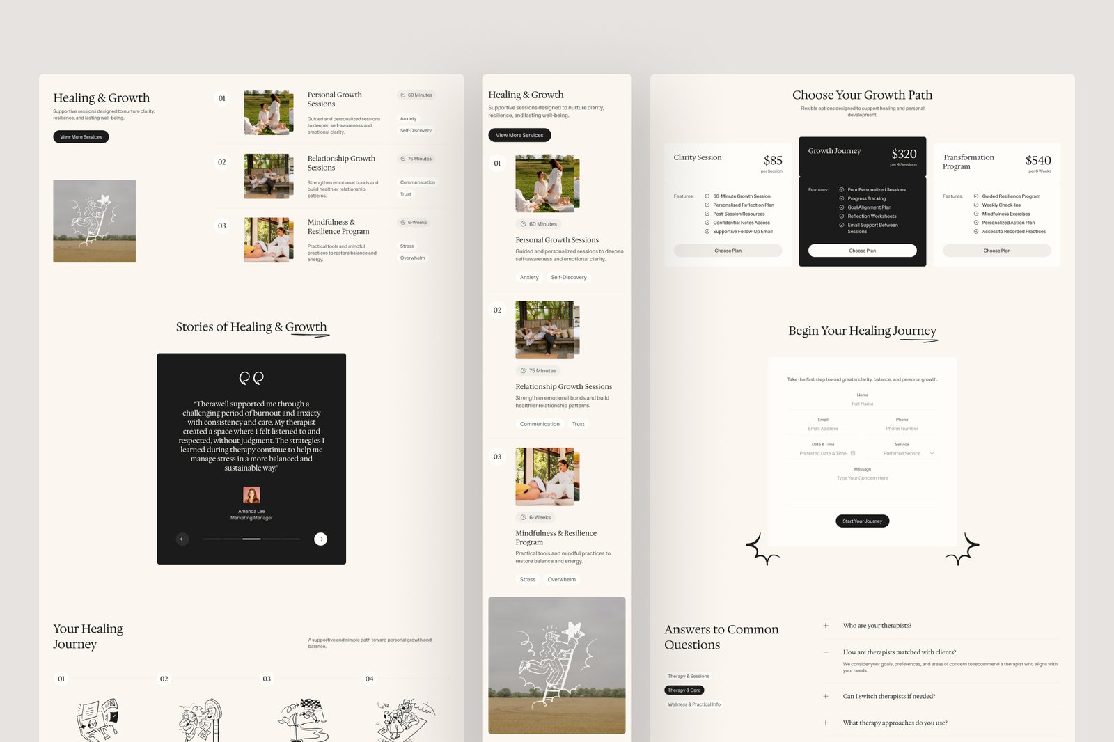 Therawell – Wellness &amp; Therapy Website UI Figma Template