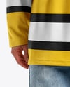 Man Wearing Ice Hockey Jersey Mockup