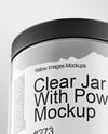 Clear Jar With Powder Mockup