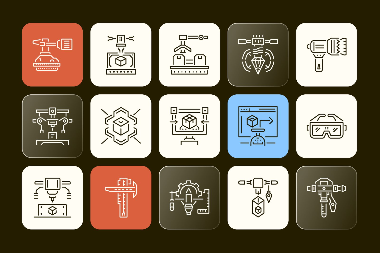 3D Printing Icon Set