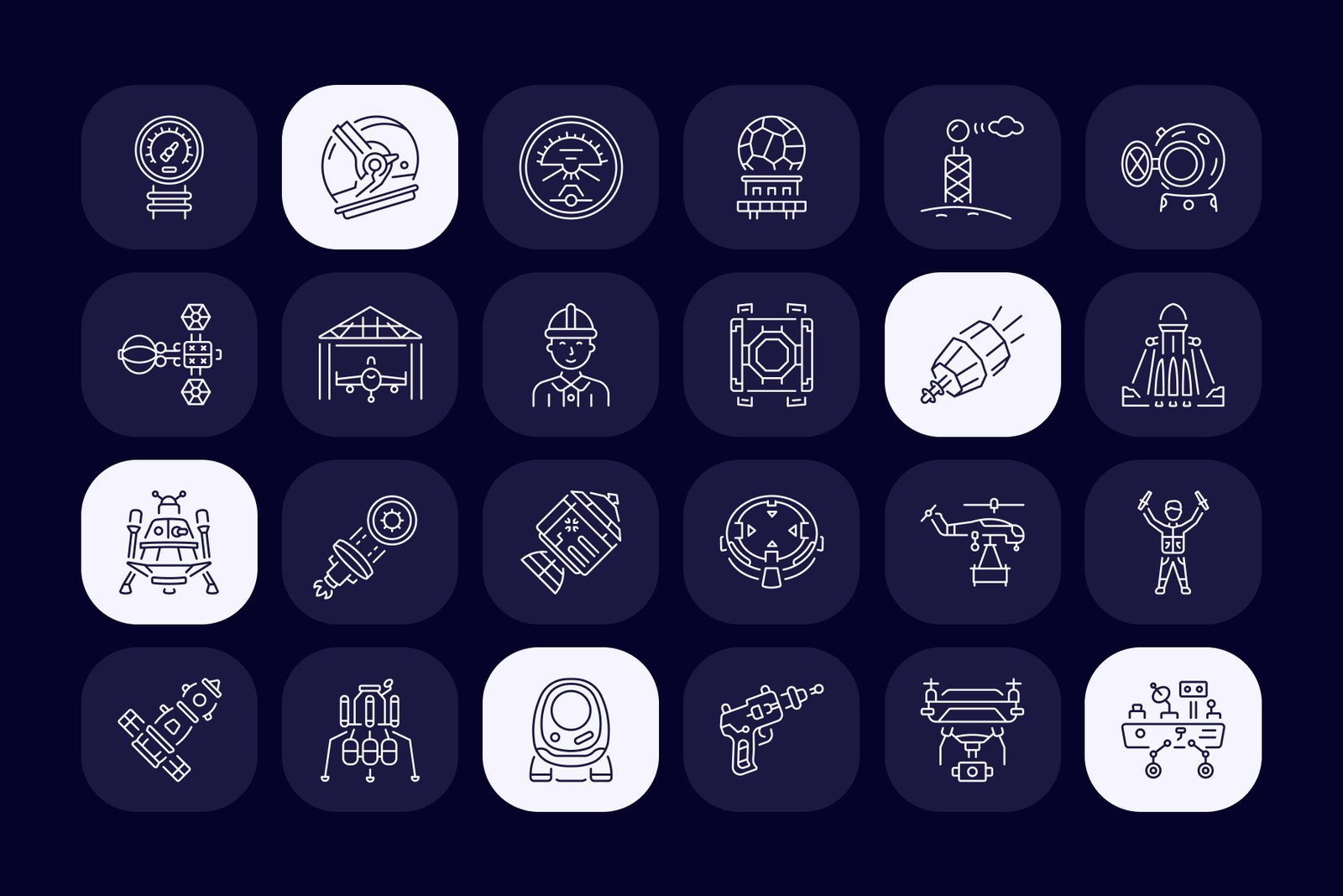 Aerospace Icon Art Set