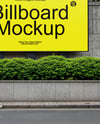 Outdoor Billboard on Concrete Wall Mockup