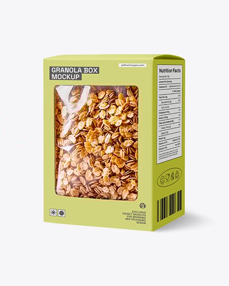 Granola Box Mockup - White box mockup