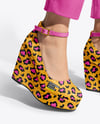 Woman Wearing Pants and Wedge Heels Mockup