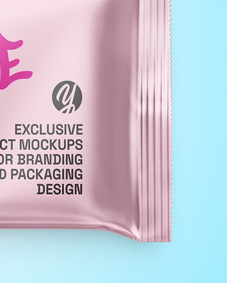 Matte Metallic Snack Package Mockup