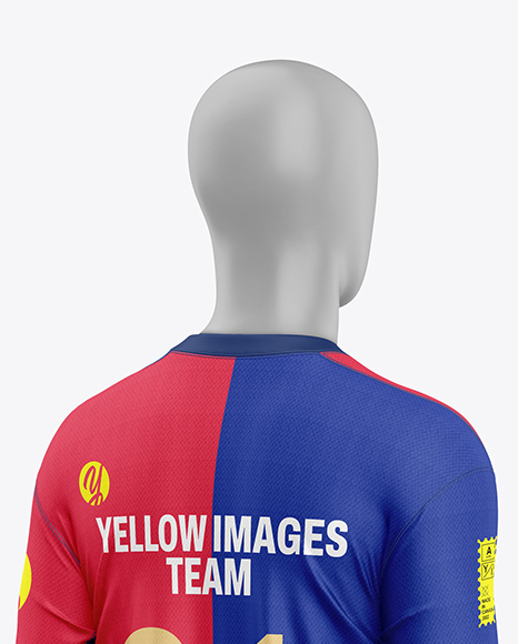Full Soccer Kit w/ Mannequin Mockup - Back Half Side View