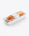 Paper Tray with Sandwich in Paper Sleeve Mockup