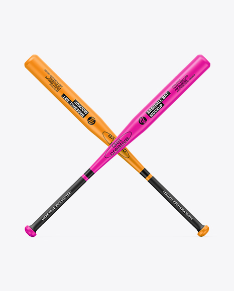 Two Matte Baseball Bats Mockup - PSD Mockups
