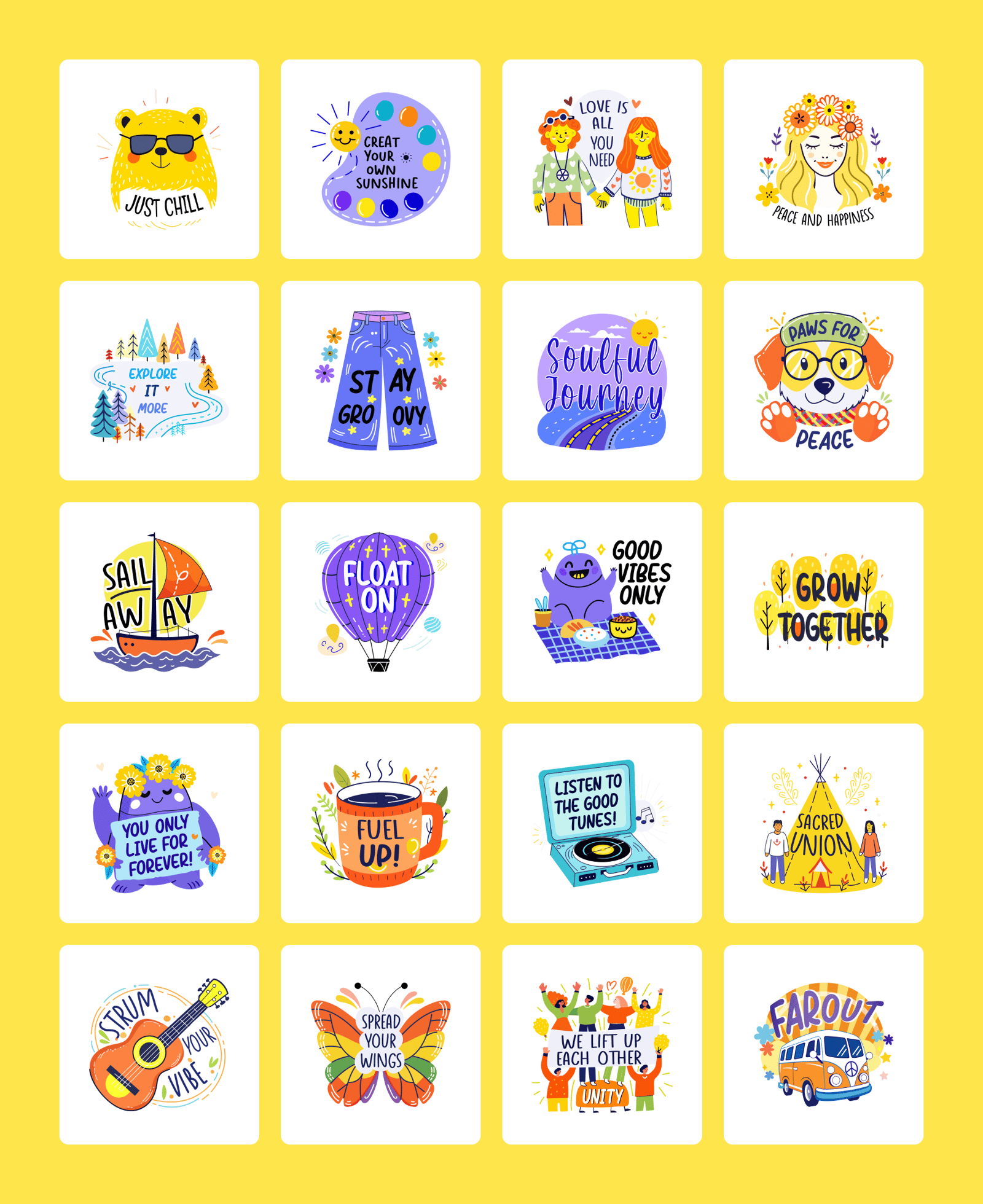Hippie Stickers