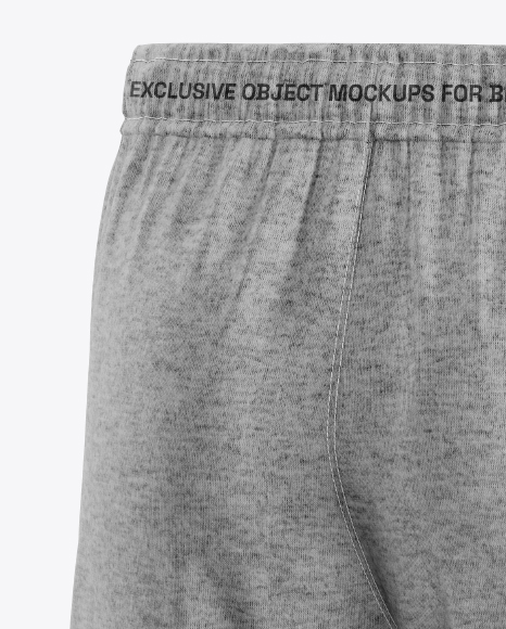 Heather Shorts Mockup - Back Half Side View