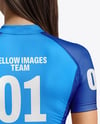 Young Woman Wearing Raglan Cycling Suit Mockup