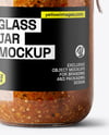 Clear Glass Jar with Meat Ragu Mockup