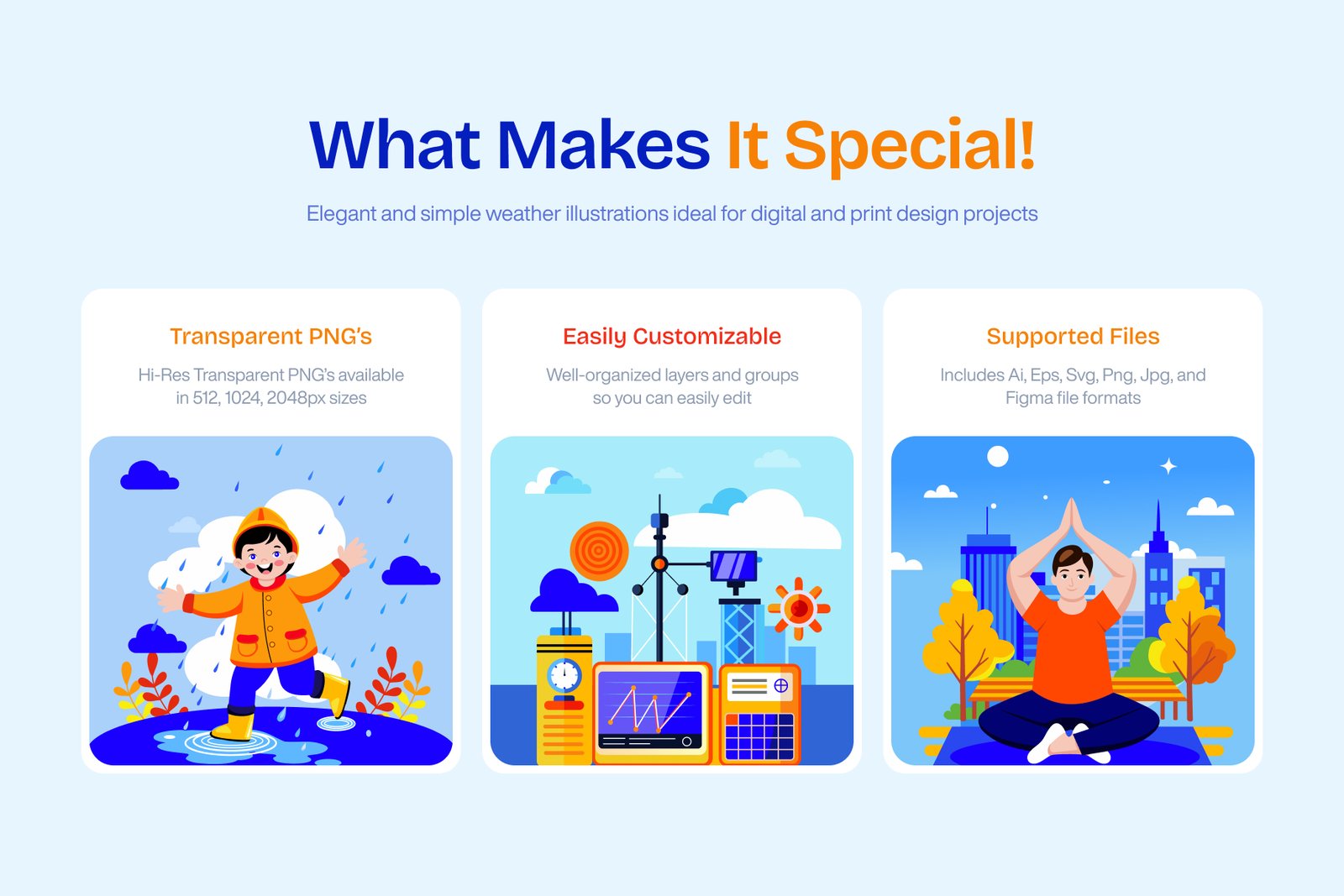 Winter and Seasons Illustrations Set