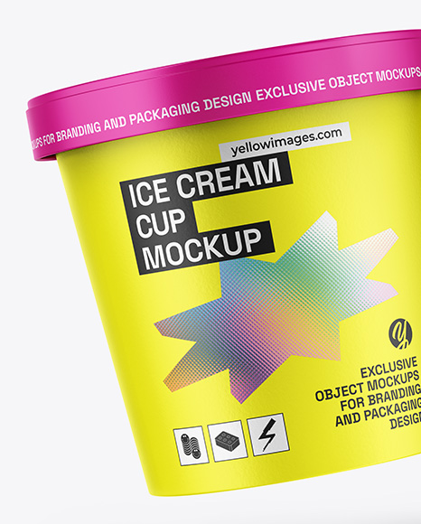 Two Matte Ice Cream Cups Mockup