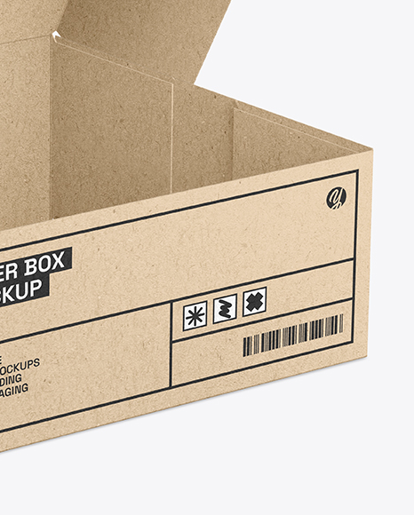 Opened Kraft Cake Box Mockup