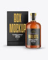 Whiskey Bottle with Box Mockup