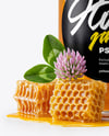 Clear Glass Jar with Clover Honey Mockup