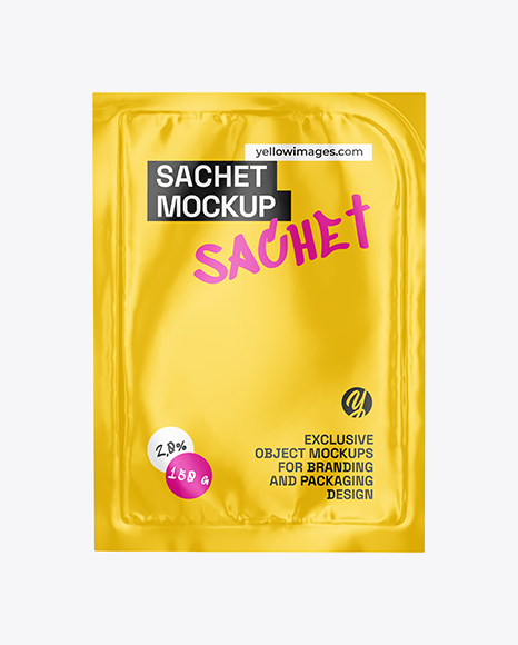 Glossy Sachet Mockup