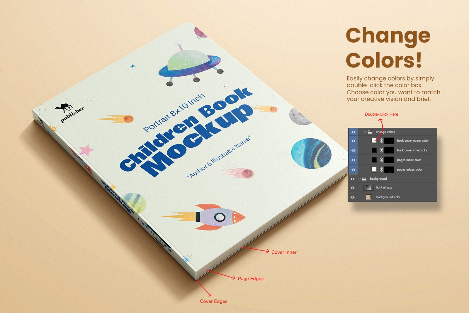 8x10 Inch Portrait - Children Book Mockup Set