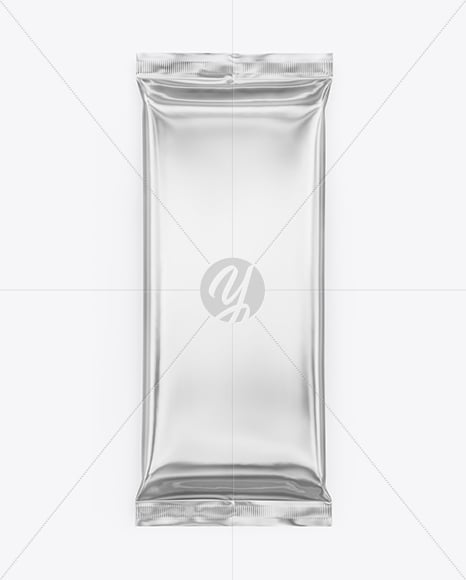 Glossy Metallic Snack Package Mockup