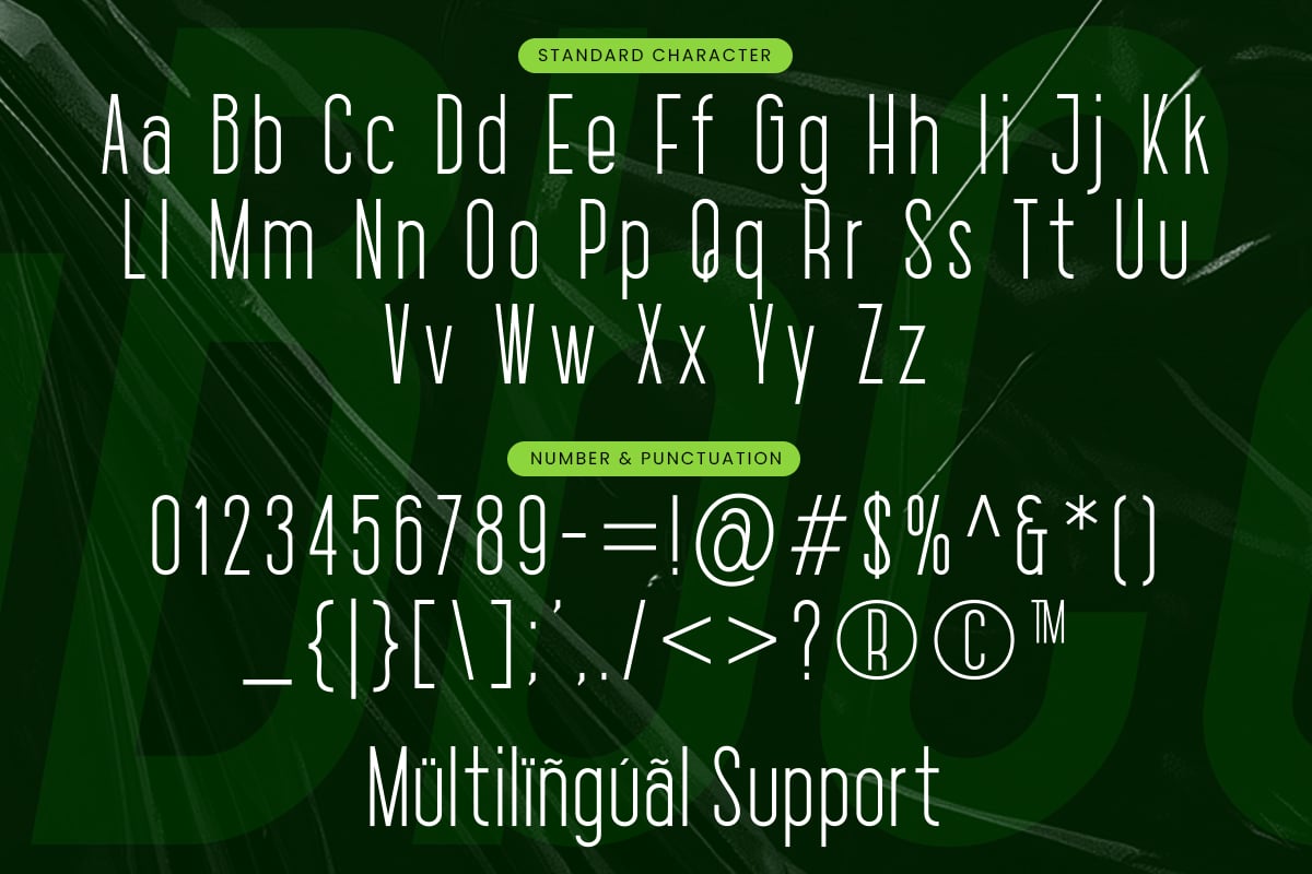 Mandey - Modern Condensed Family Font