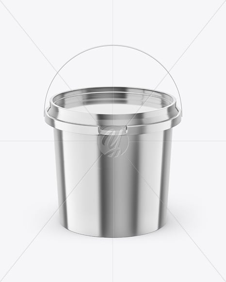 Metallized Plastic Bucket Mockup