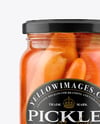 Glass Jar with Pickled Carrots Mockup