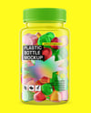 Plastic Bottle with Gummies Mockup