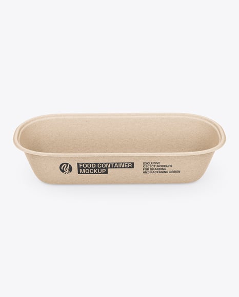 Kraft Paper Food Container in Paper Sleeve Mockup