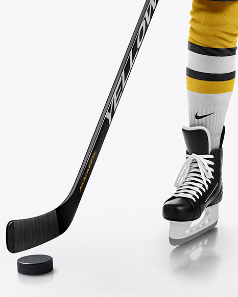 Man Wearing Full Ice Hockey Kit Mockup