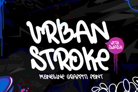 Urban Stroke - a Swashed Monoline Graffiti Font - Fonts
