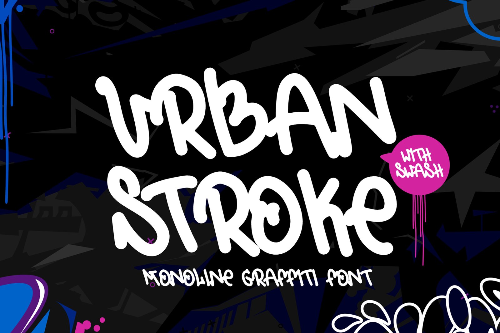 Urban Stroke - a Swashed Monoline Graffiti Font