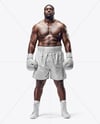Super Heavyweight Man Wearing Boxing Kit Mockup