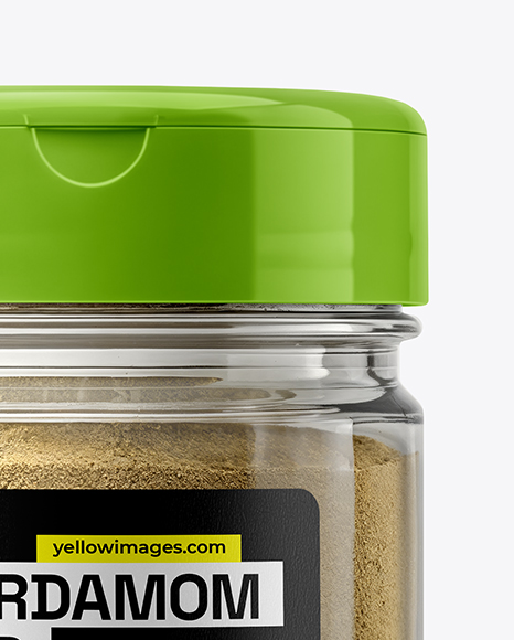 Plastic Jar with Ground Cardamom Mockup