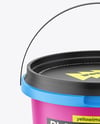 Matte Plastic Bucket with Handle Mockup